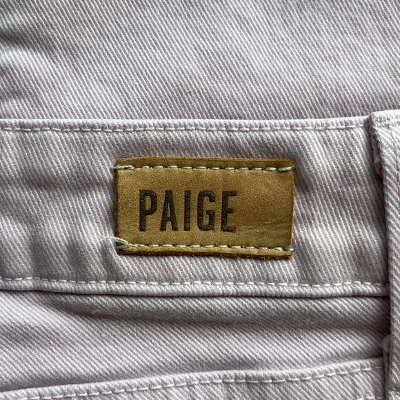 Paige Kylie Crop Jeans Women's 28 Cotton Blend Mauve Lilac Artsy Boho Lagenlook - Picture 4 of 8